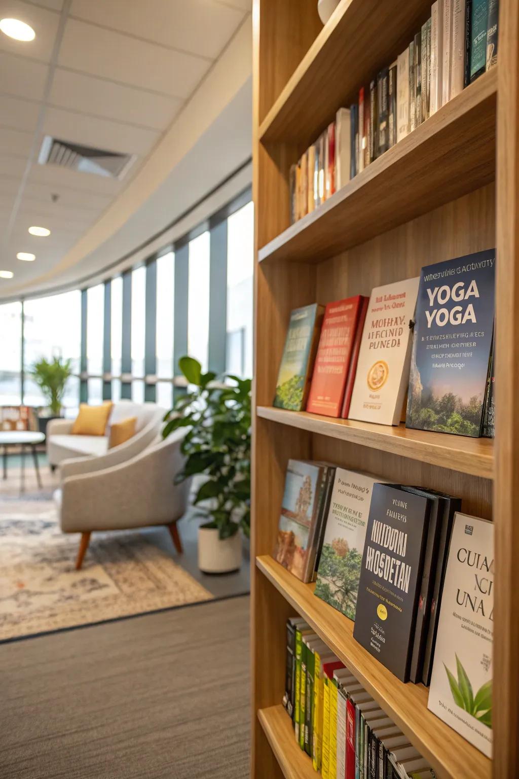 A wellness library offering resources for self-care.