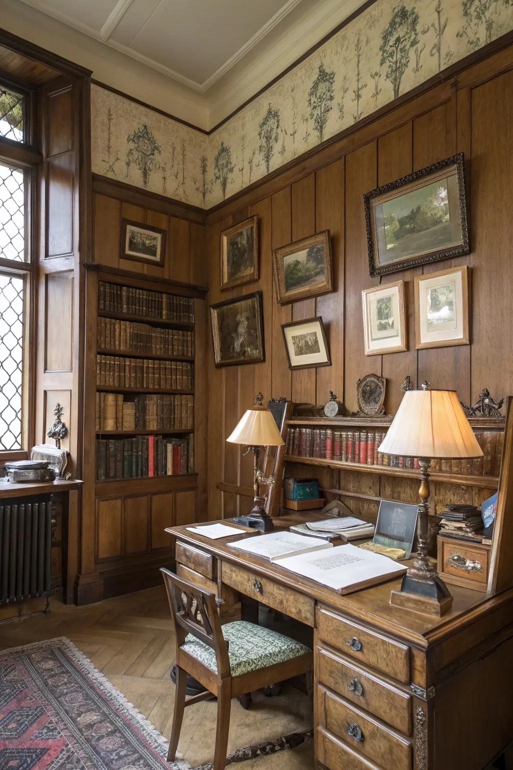 Traditional depth with paneled walls