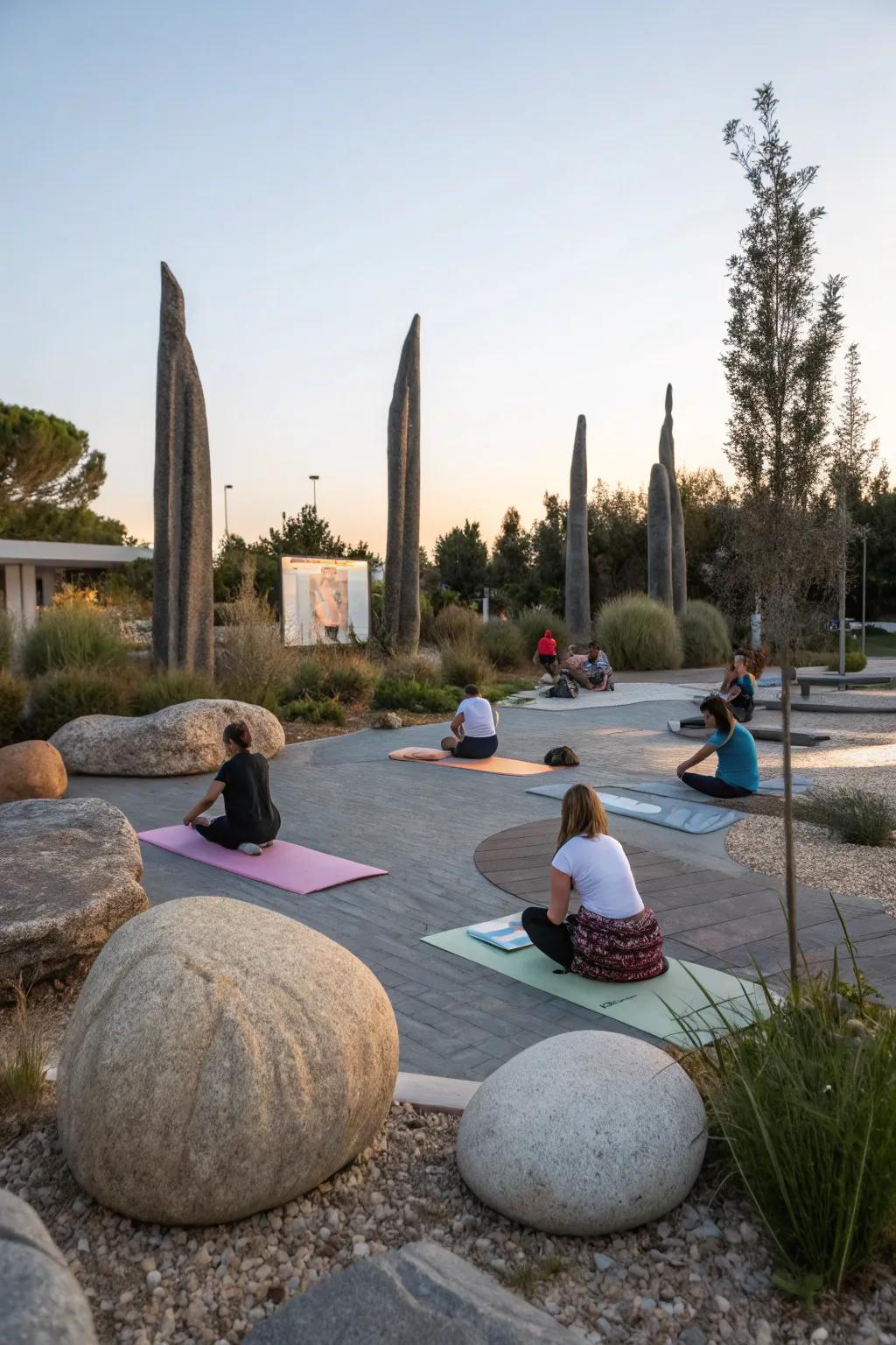 Big pieces make your yoga space look special.