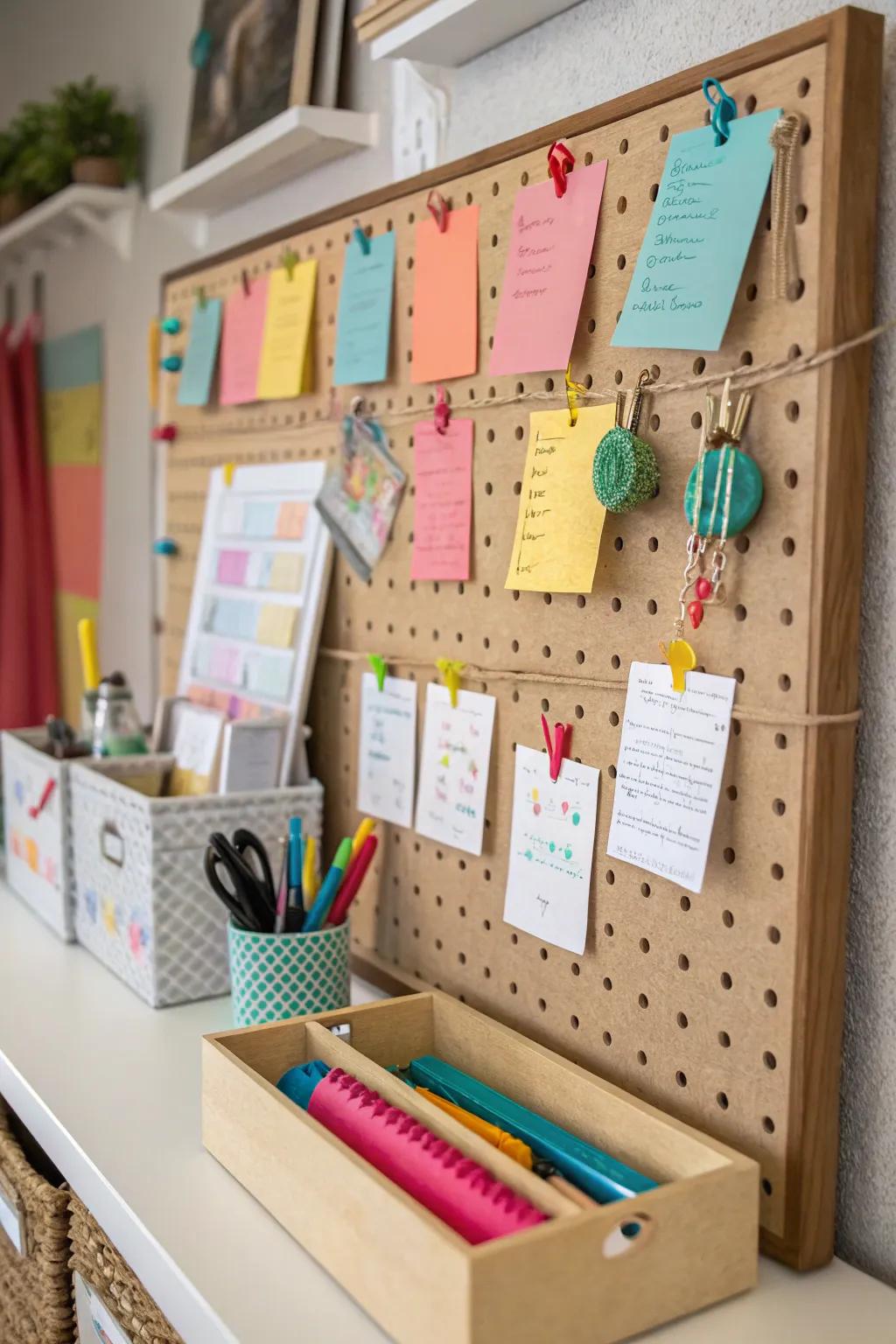 Stay organized with a handy bulletin board.
