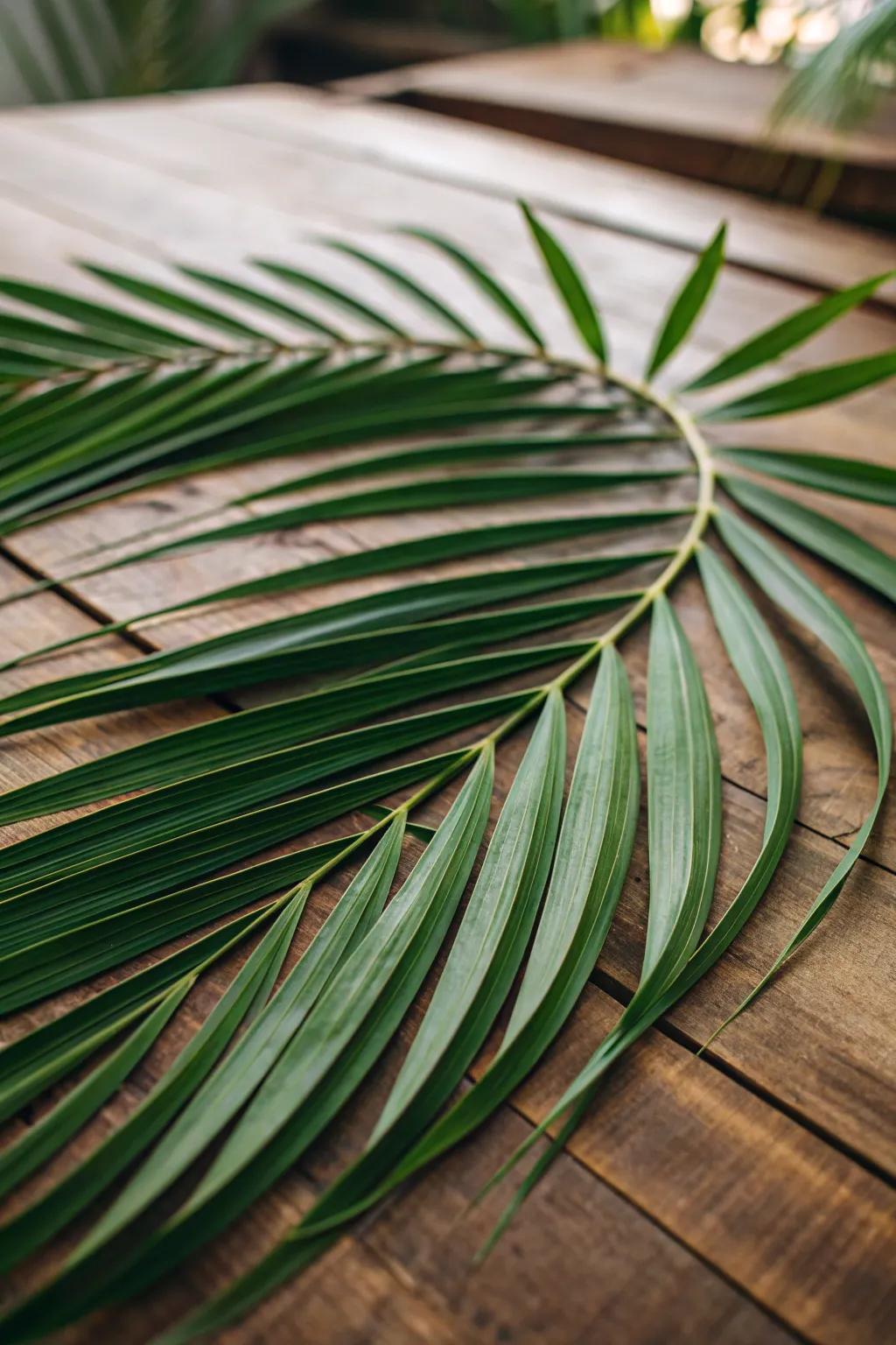 Twisting frond arrangements bring movement and life to the table.