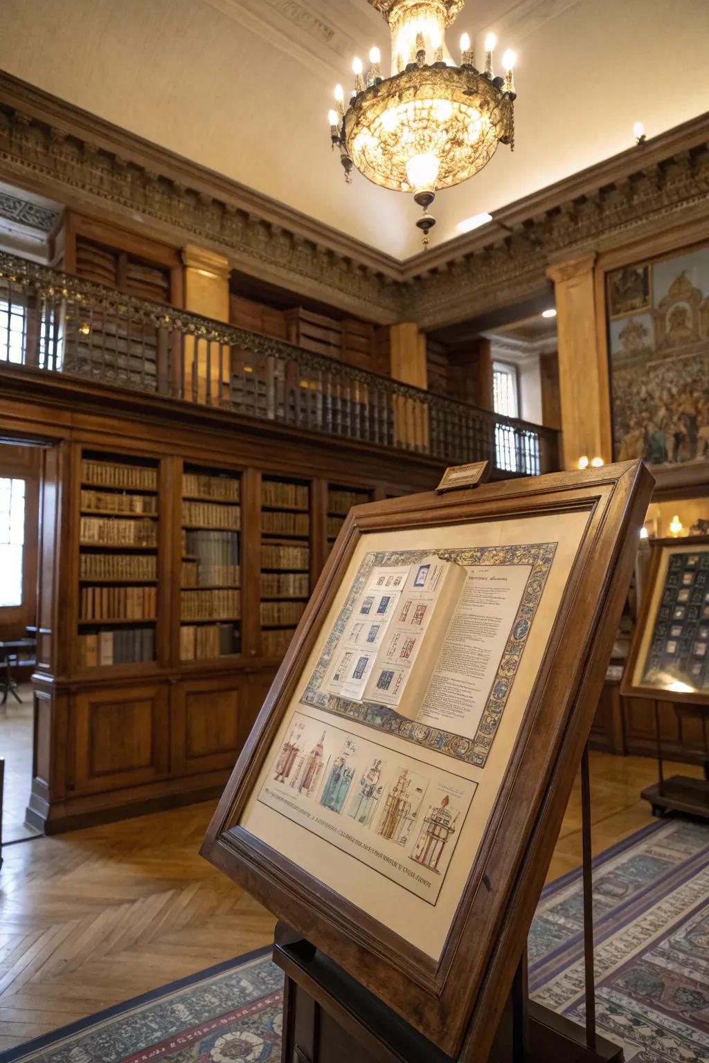 Frames with a historic feel bring out the papyrus's history.