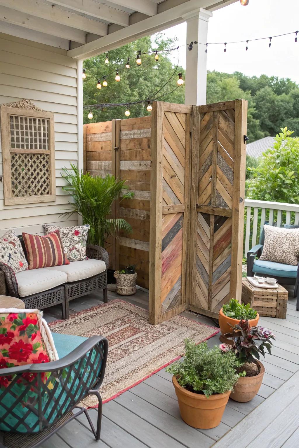 Reclaimed materials offer a personalized, sustainable approach to seclusion.