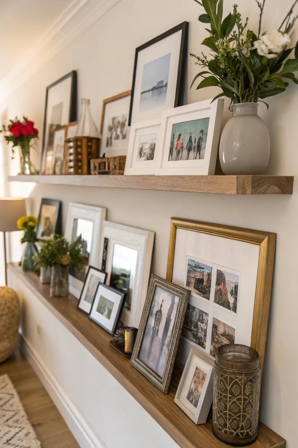 Experiment with balance and imbalance for an energetic shelf.