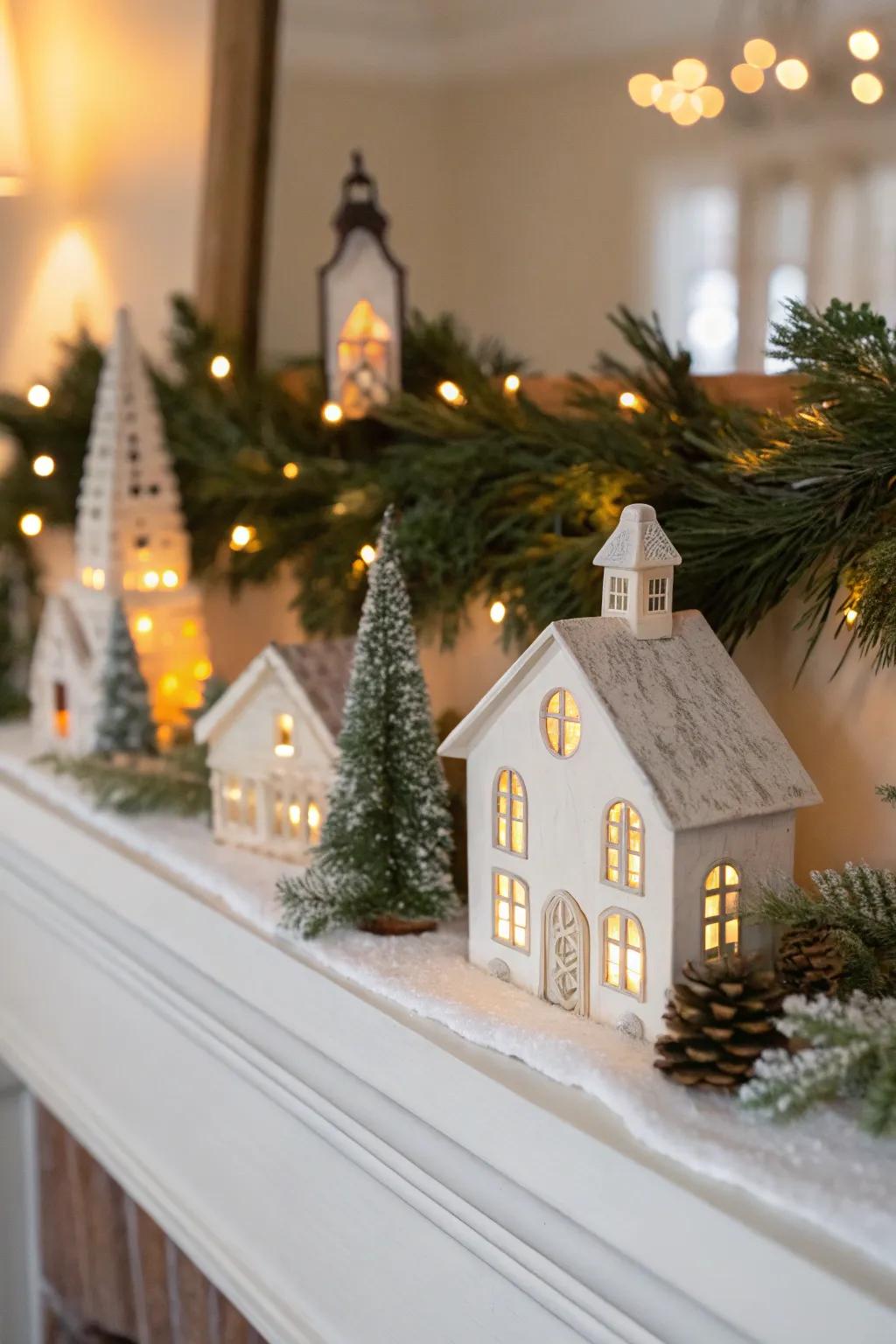 Build a DIY Christmas town for a classic touch to your decor.