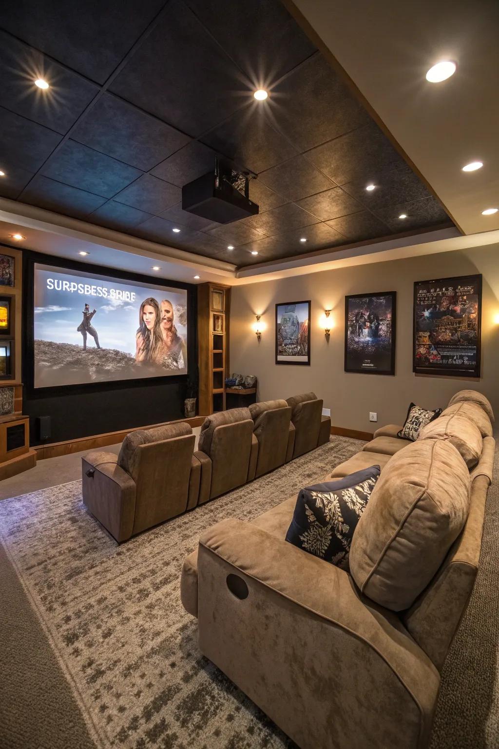 A home cinema setup inside the playroom for movie buffs.