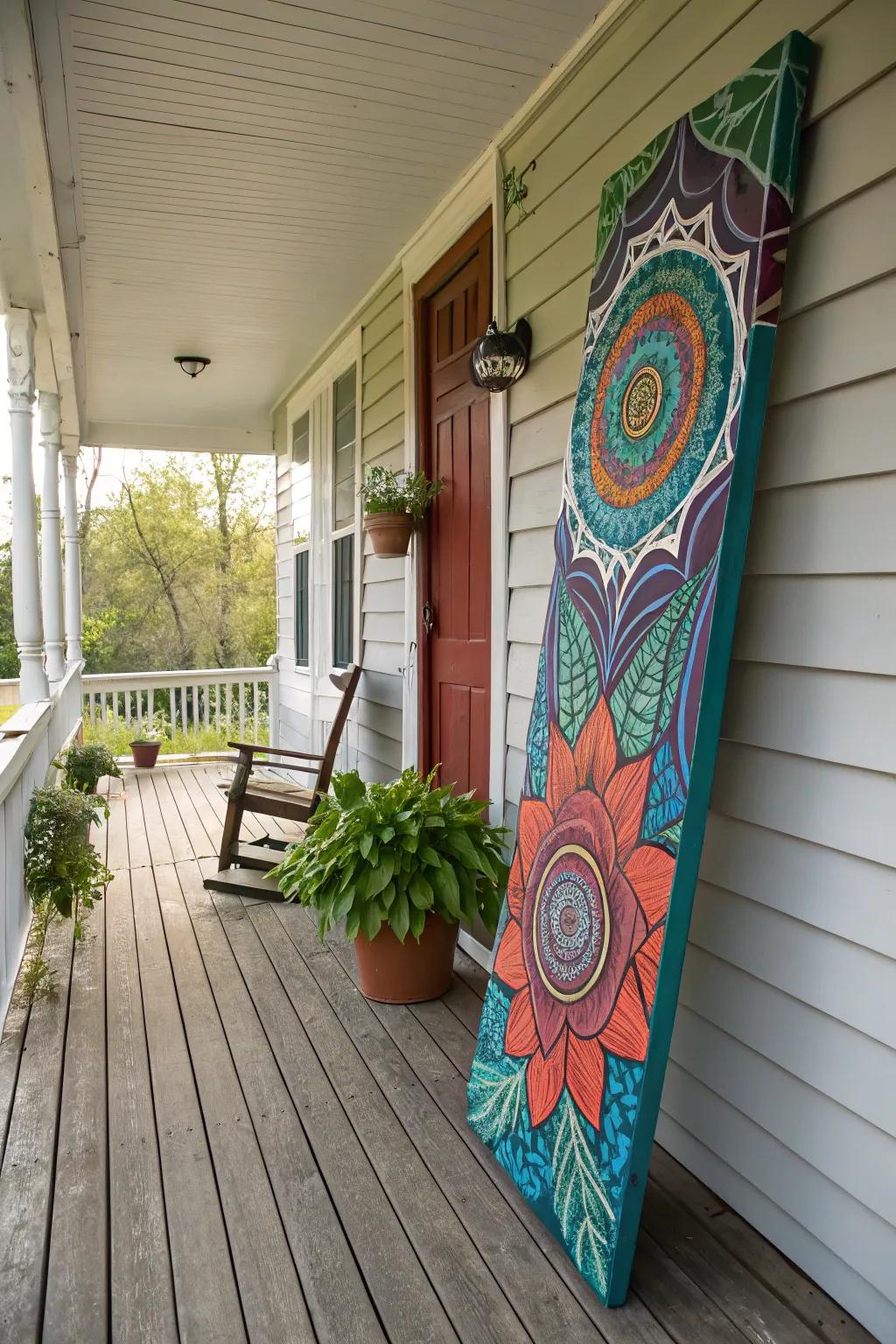 Unleash your creativity with an artistic porch leaner.