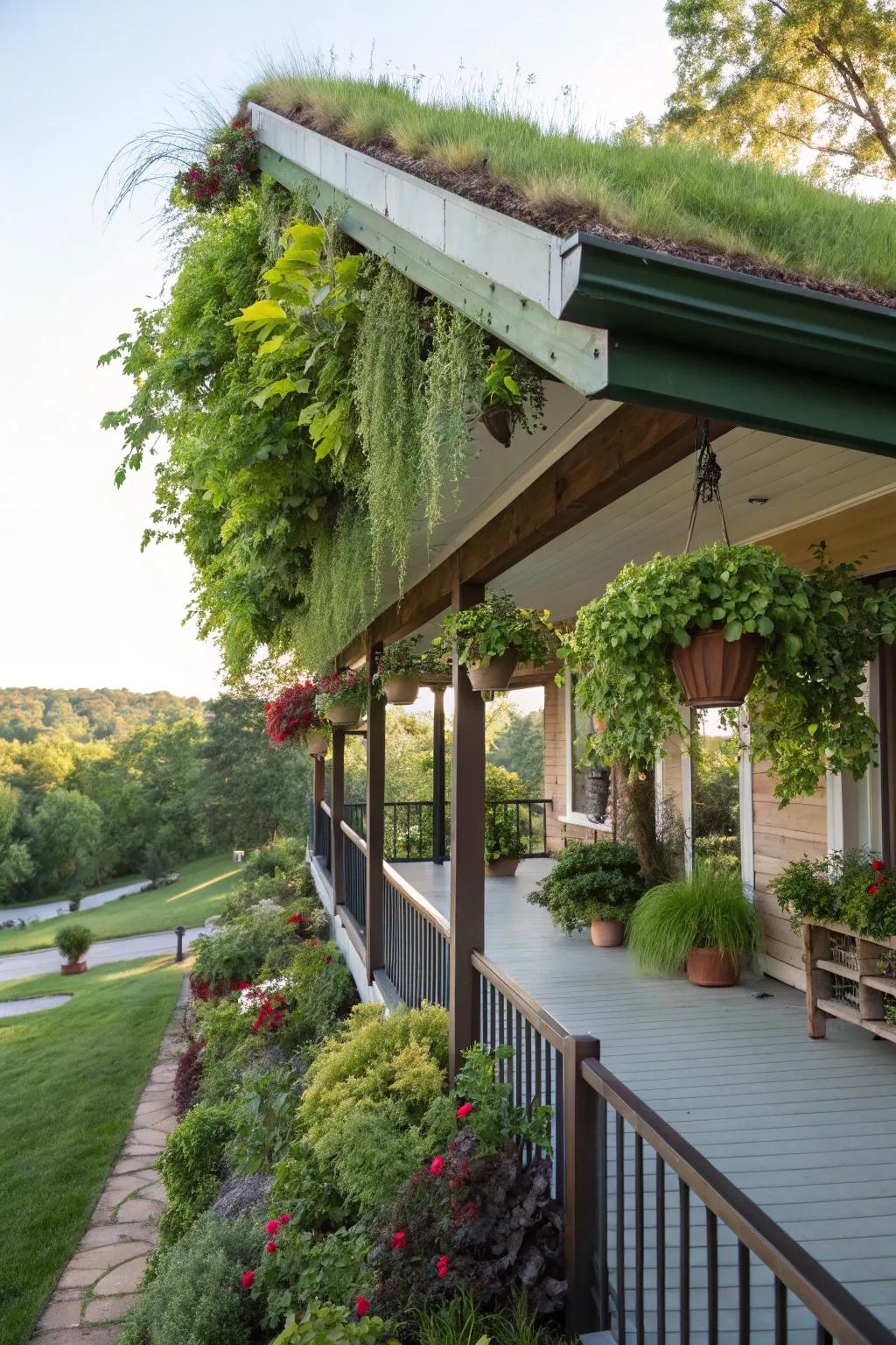 Sustainable beauty using a verdant roof.