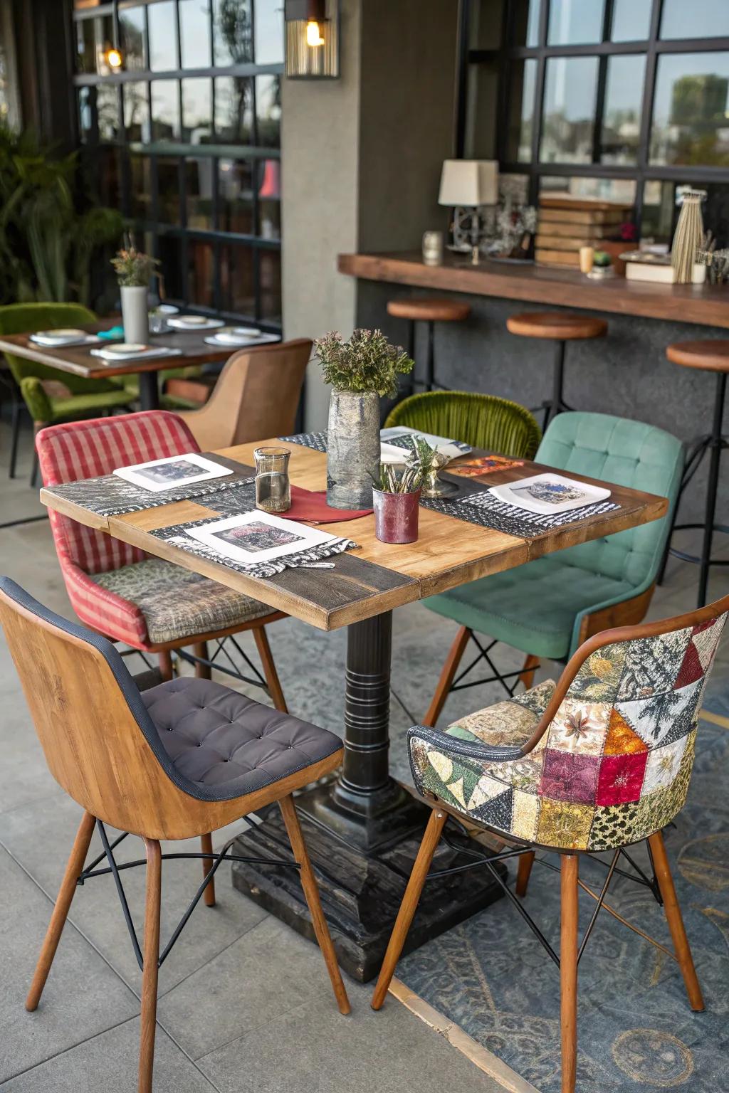 Showcase your style with blend-and-combine pub tables.