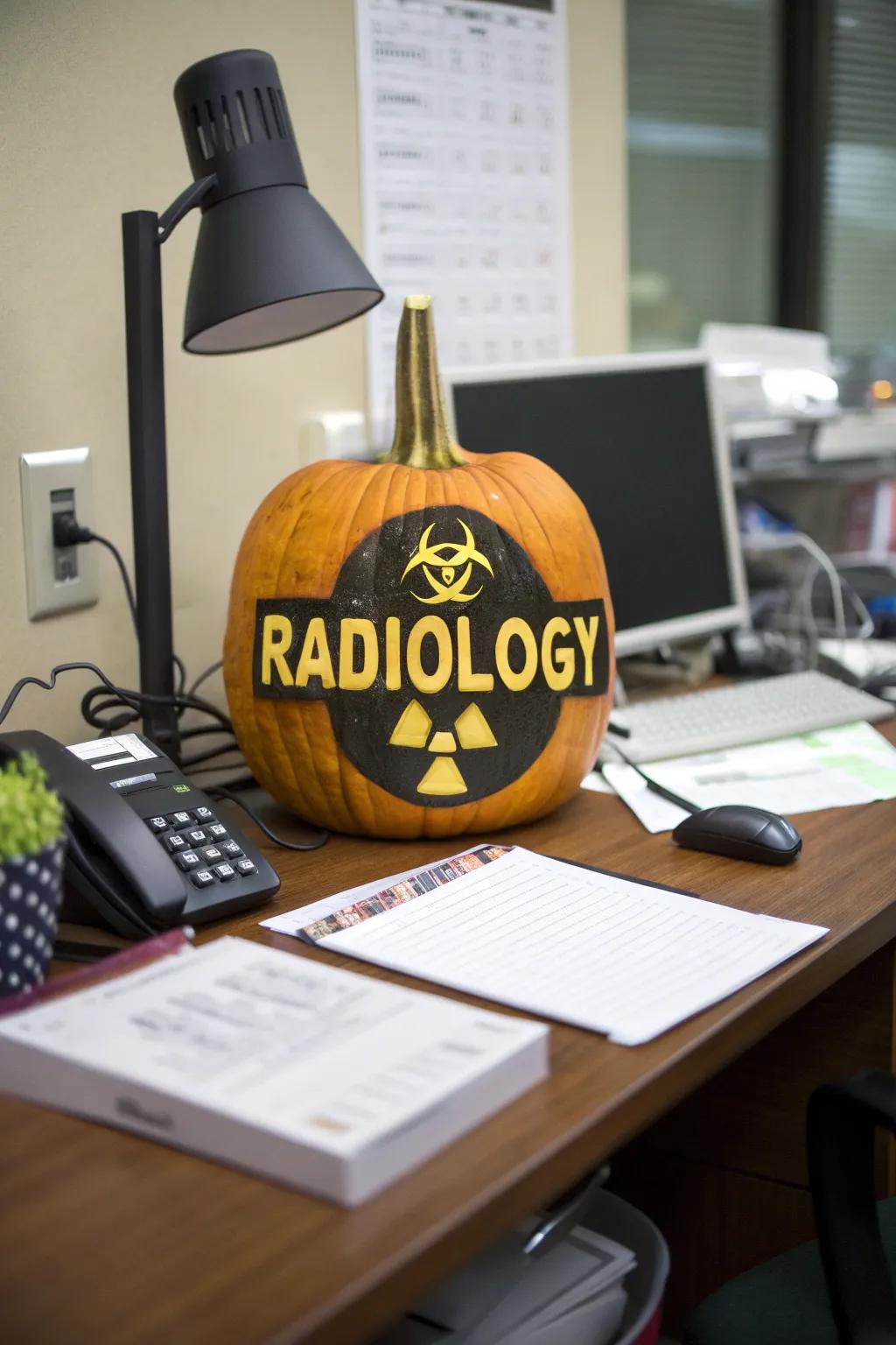 Radiology department sign pumpkin for professional pride