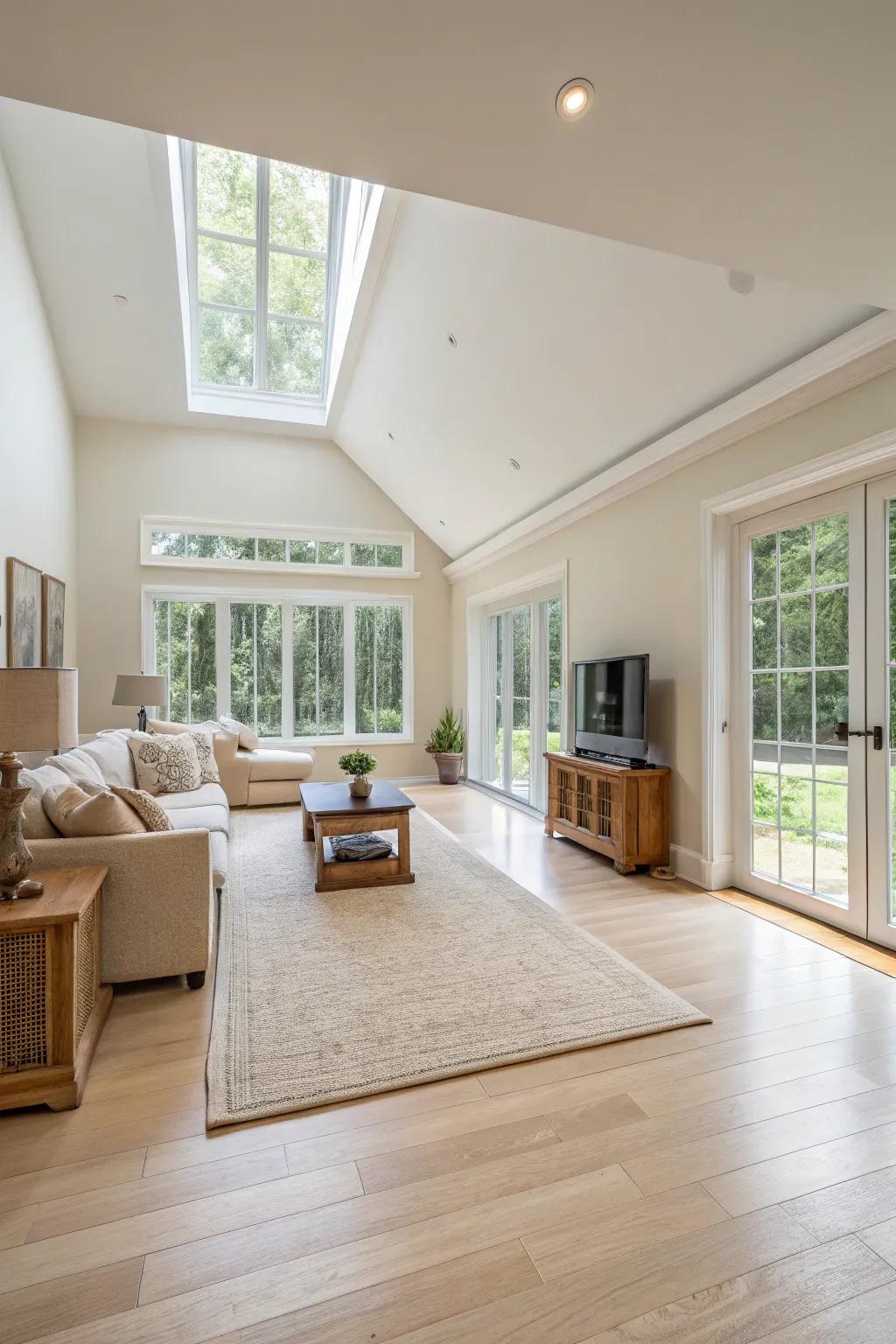 Light floors create a bright, expansive impression.