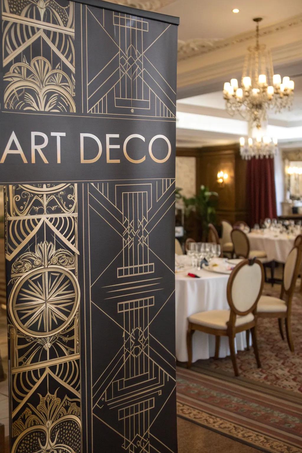 With a stylish banner, bring the elegance of Art Deco into your home.