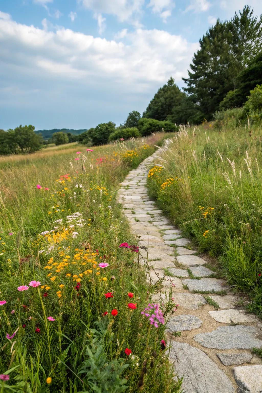Wild blooms enrich both color and wildlife to garden skirts.