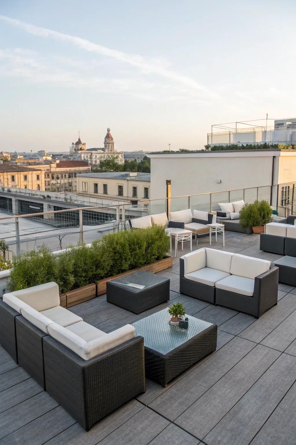 Adaptable decor adapts your rooftop for any event.