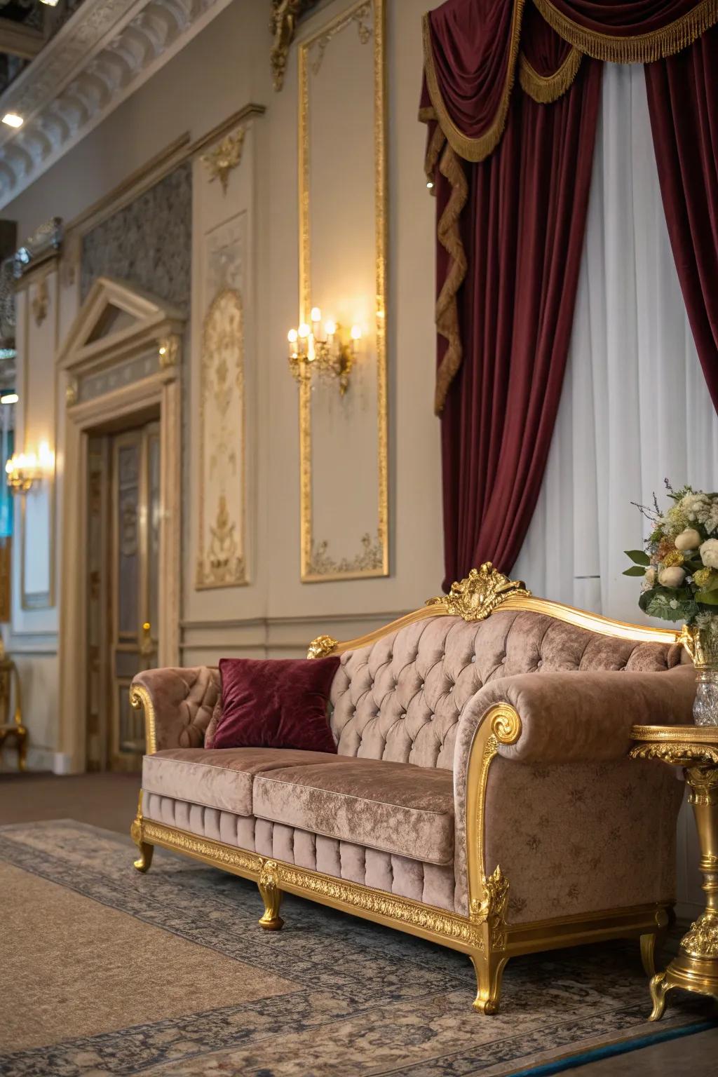A room that has been enhanced with opulent details to create a refined atmosphere.