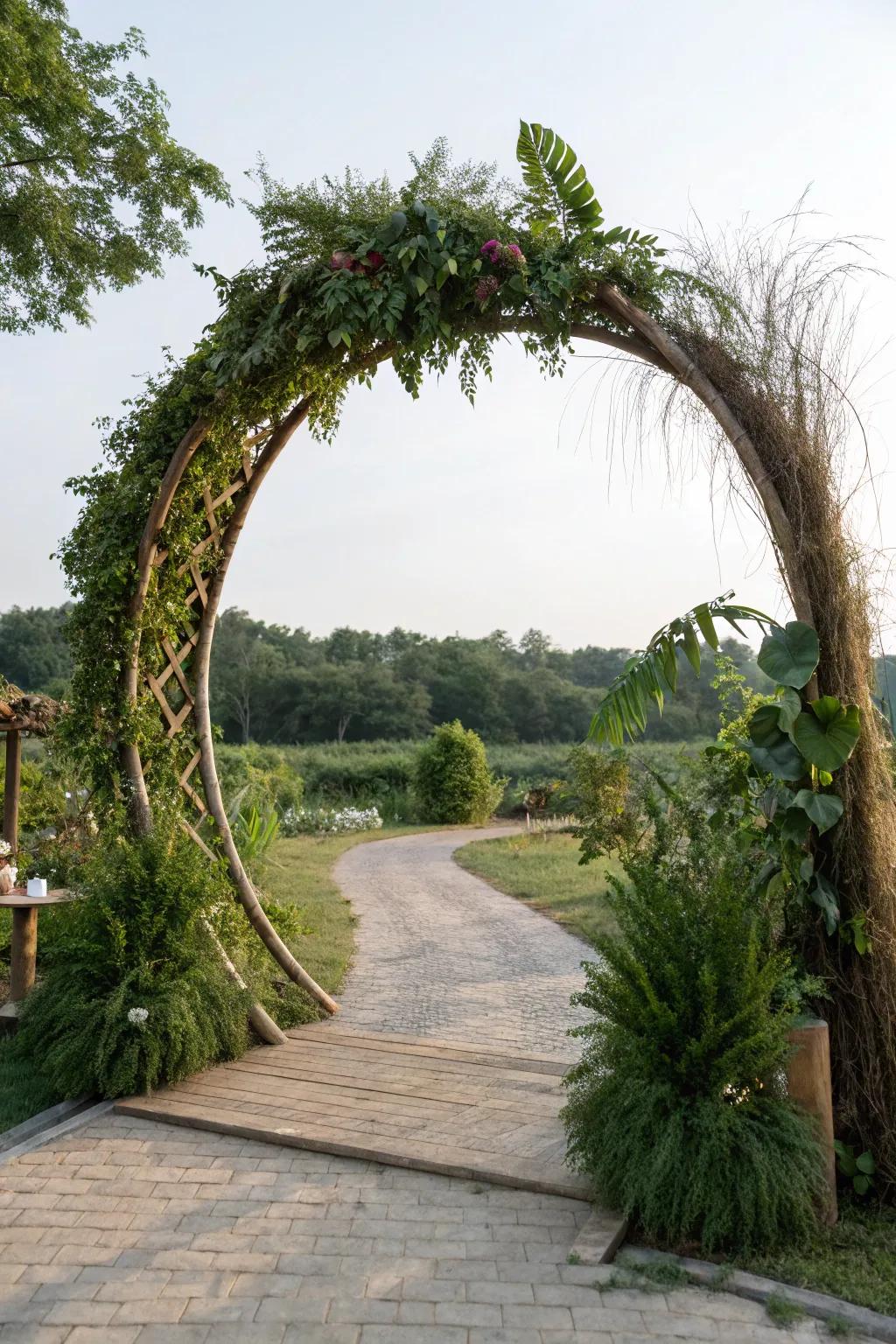 An eco-friendly arch that combines environmental responsibility with natural beauty.