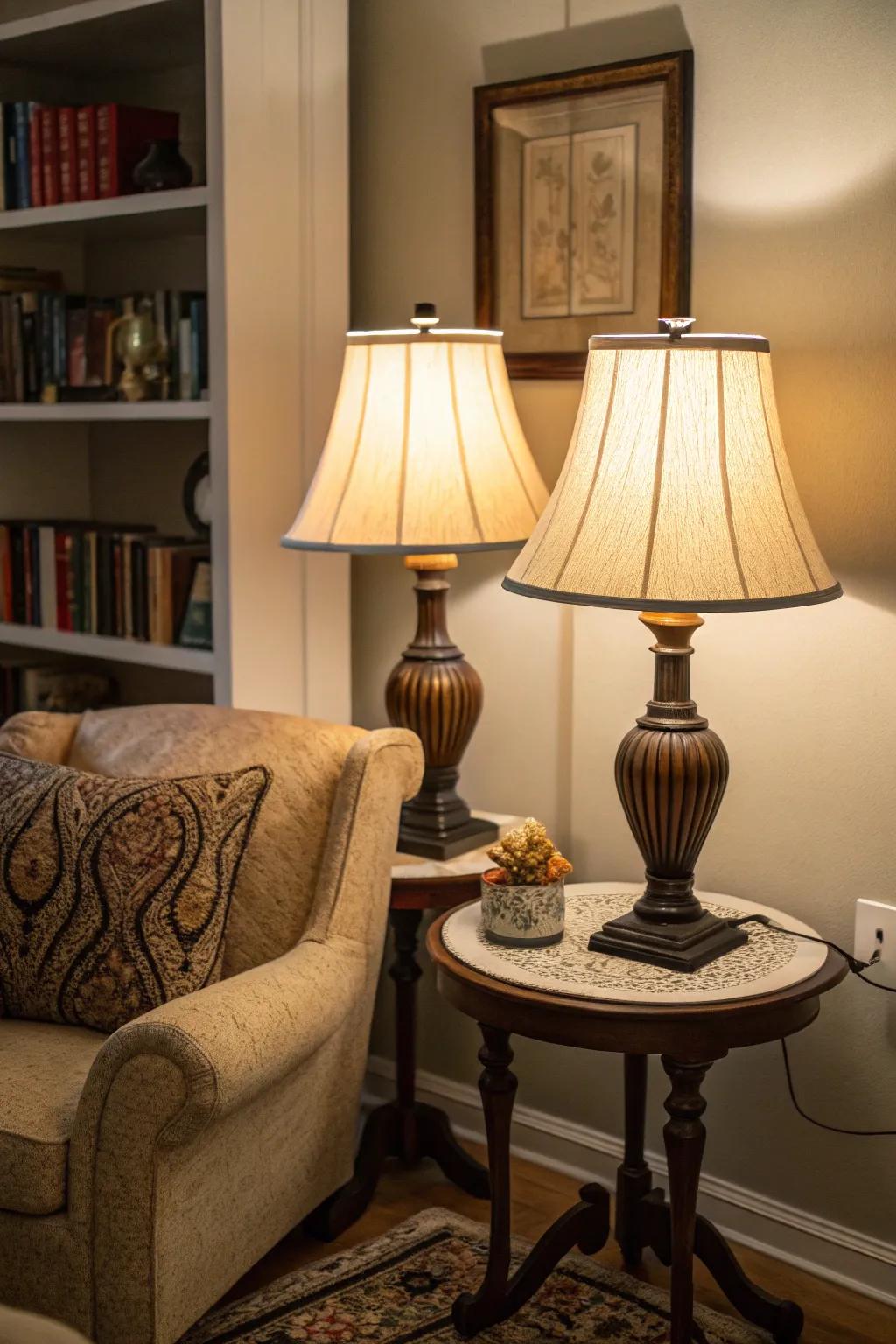 Table lamps create a warm and inviting ambiance in any corner.