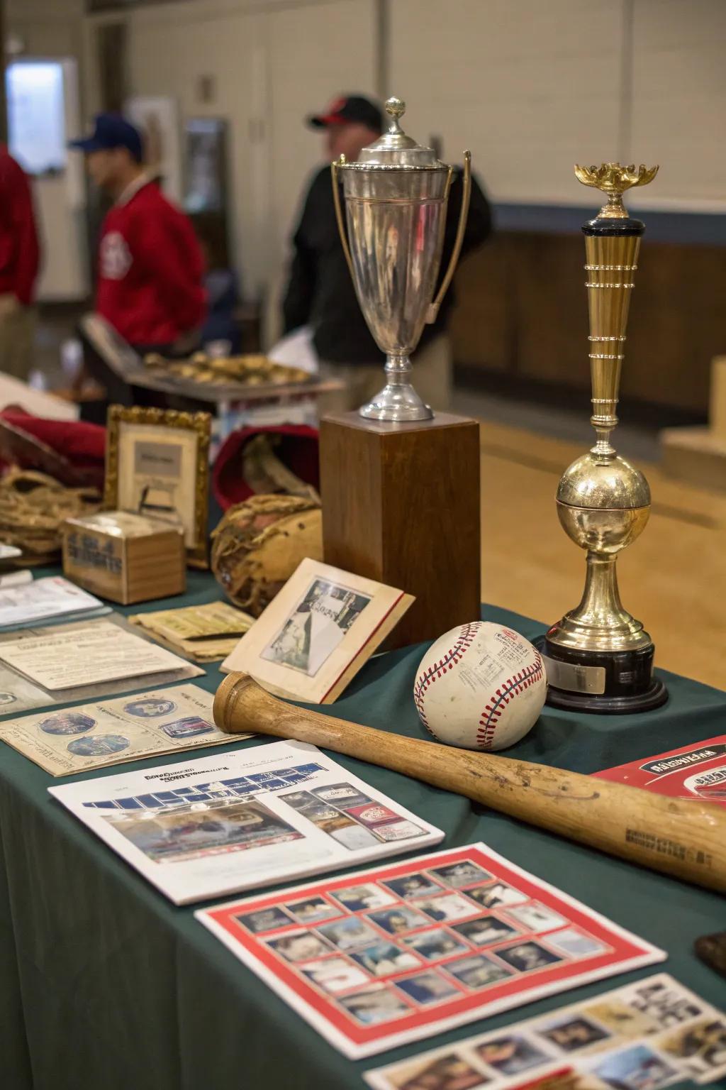 Vintage memorabilia adds historical context to the decor.