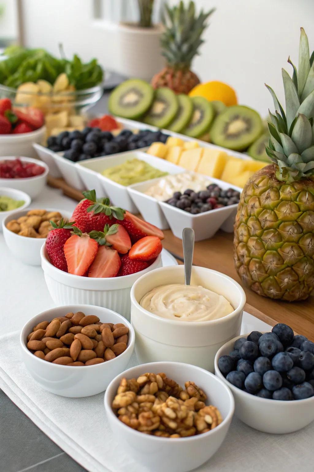 A custom fruit station that encourages creativity.