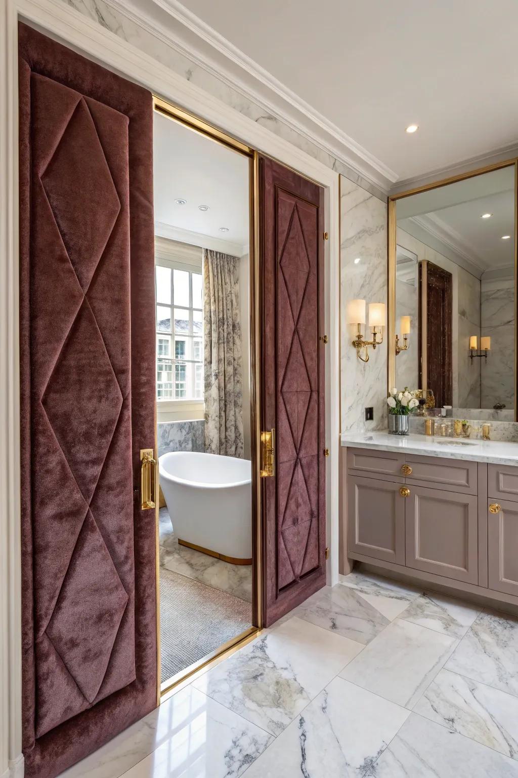 Velvet panels offer a rich texture and luxe appeal.