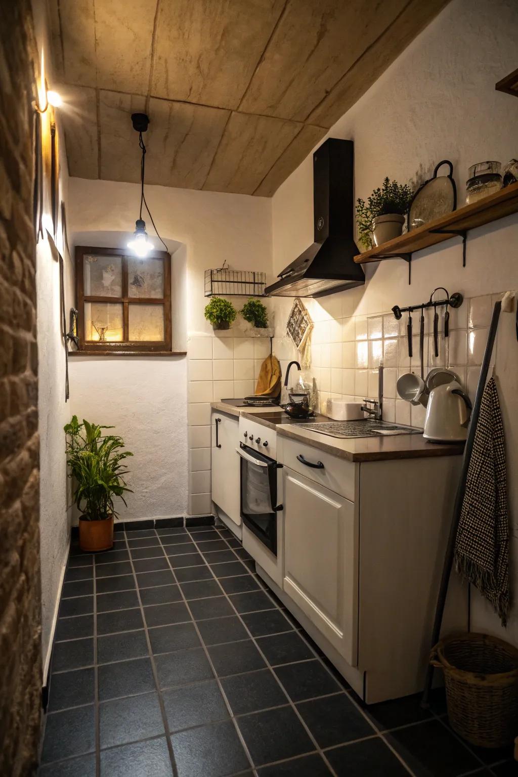 Dark floors enhance the ambiance of drama and contrast.