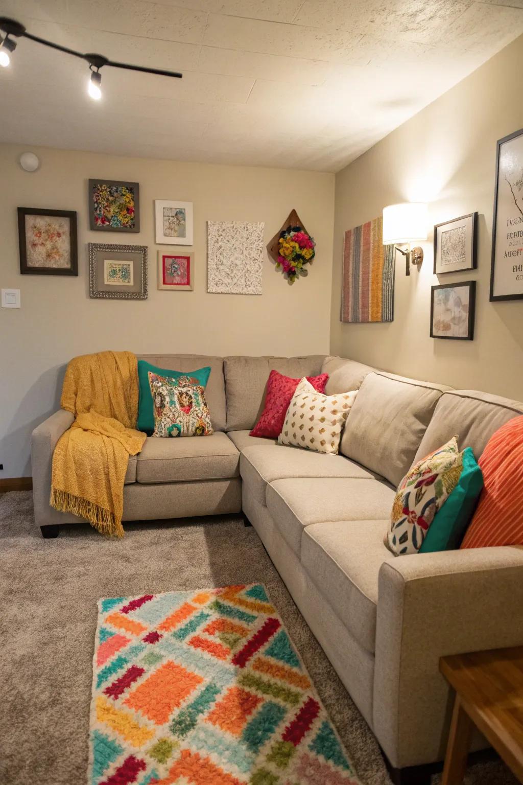 Bright accents personalize and enliven small spaces.