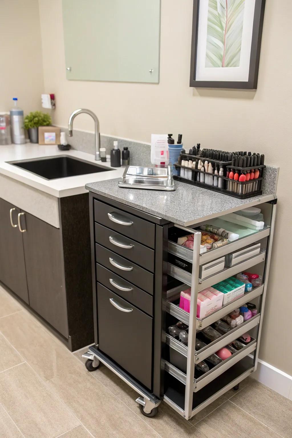 A mobile storage solution that’s as stylish as it is useful.