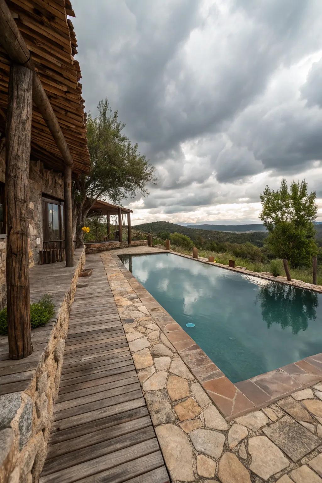 Capture country charm with a country-style spool pool.