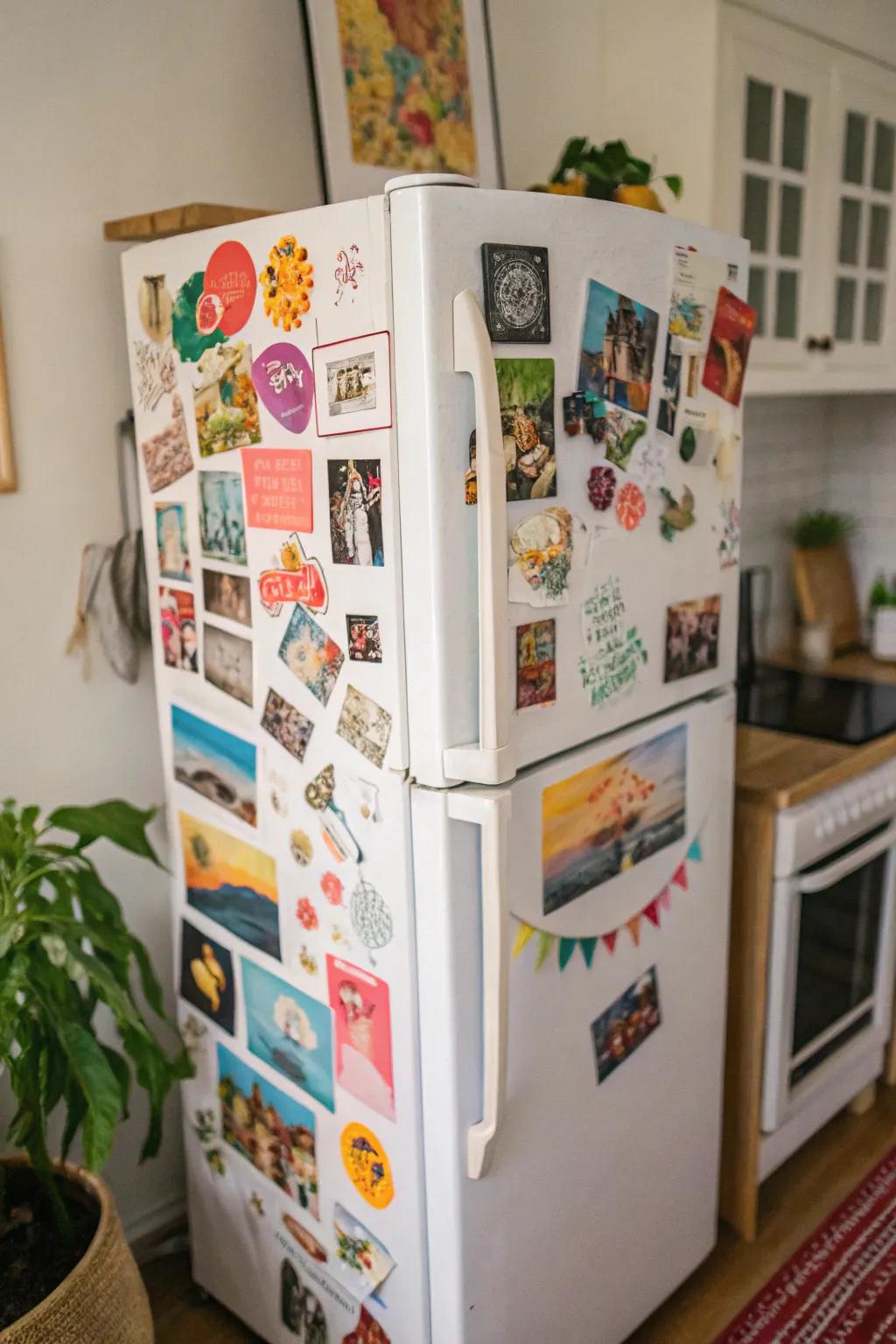 Turn your fridge into a creative space with art stickers.
