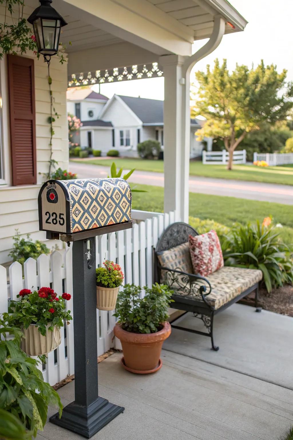A personalized mail drop enriches your home's entry through a special nuance.