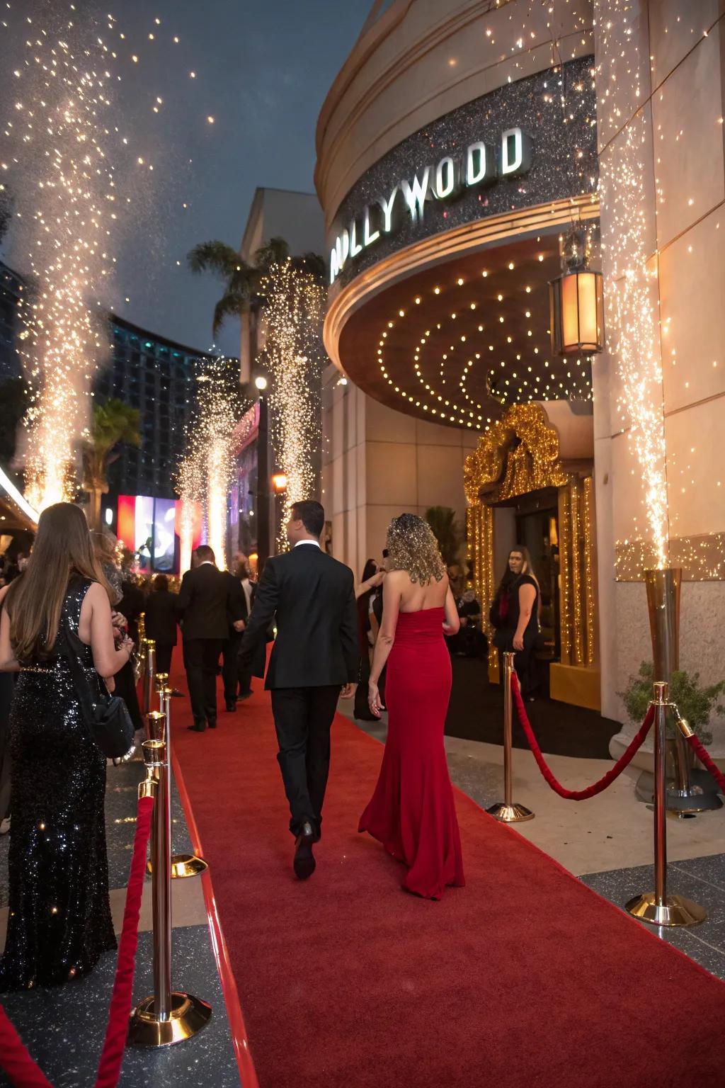 A glamorous Hollywood-themed celebration that showcases red carpet treatment.