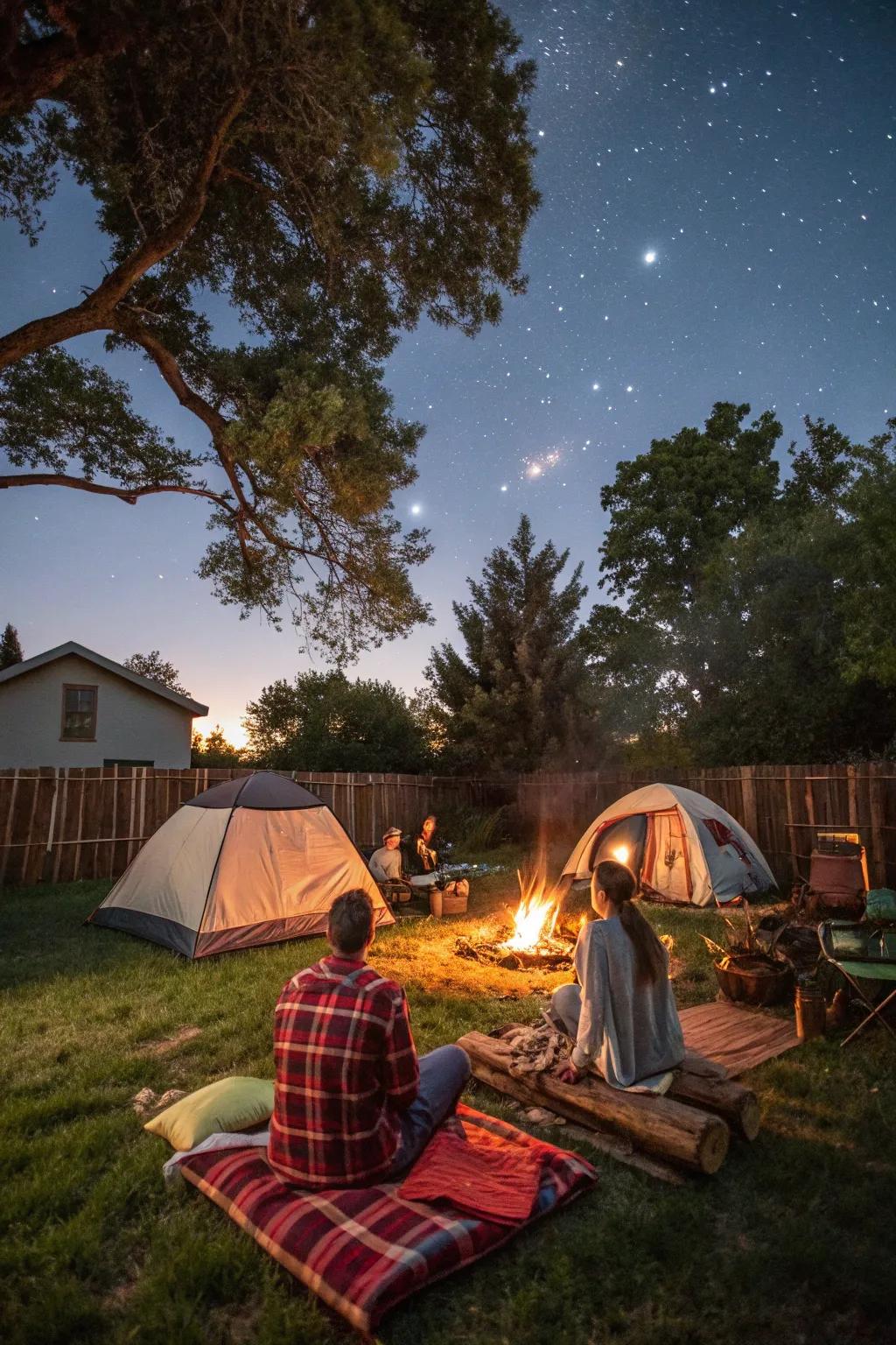 Experience the great outdoors with a backyard camping adventure.