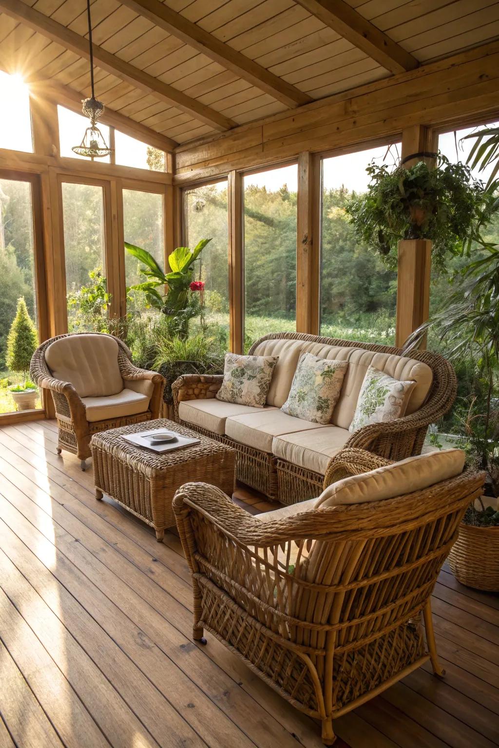 Natural weave offers a nature-inspired, budget-friendly aesthetic.