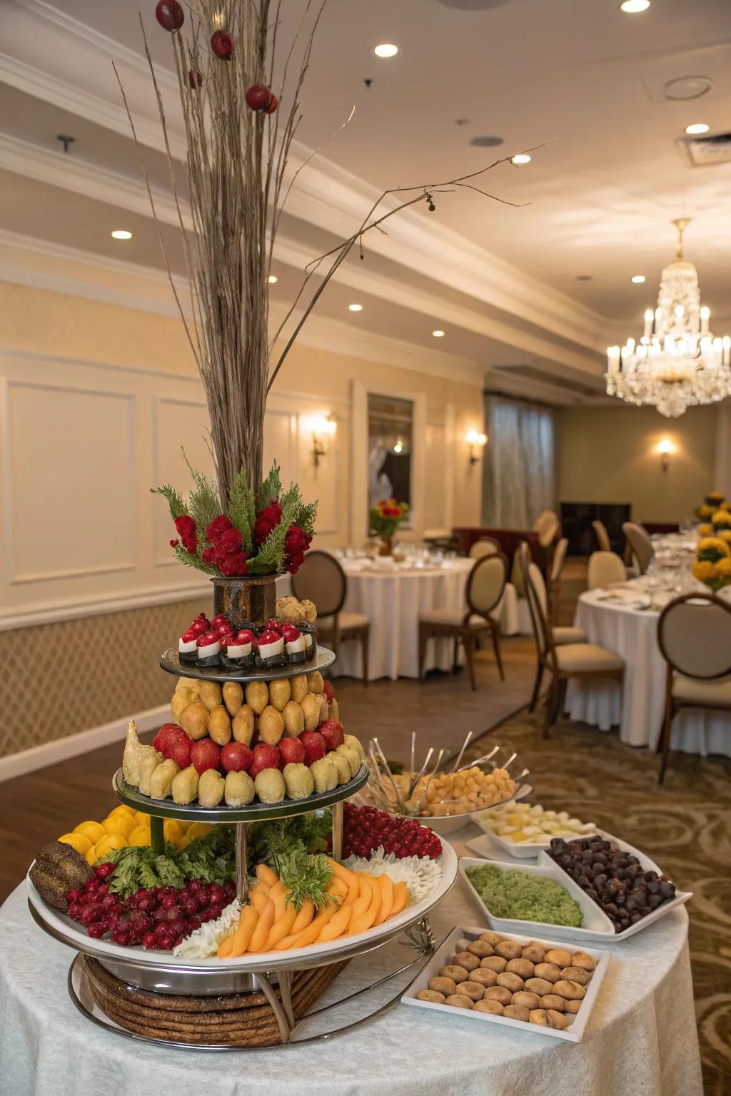 Creative centerpieces make your buffet unforgettable.
