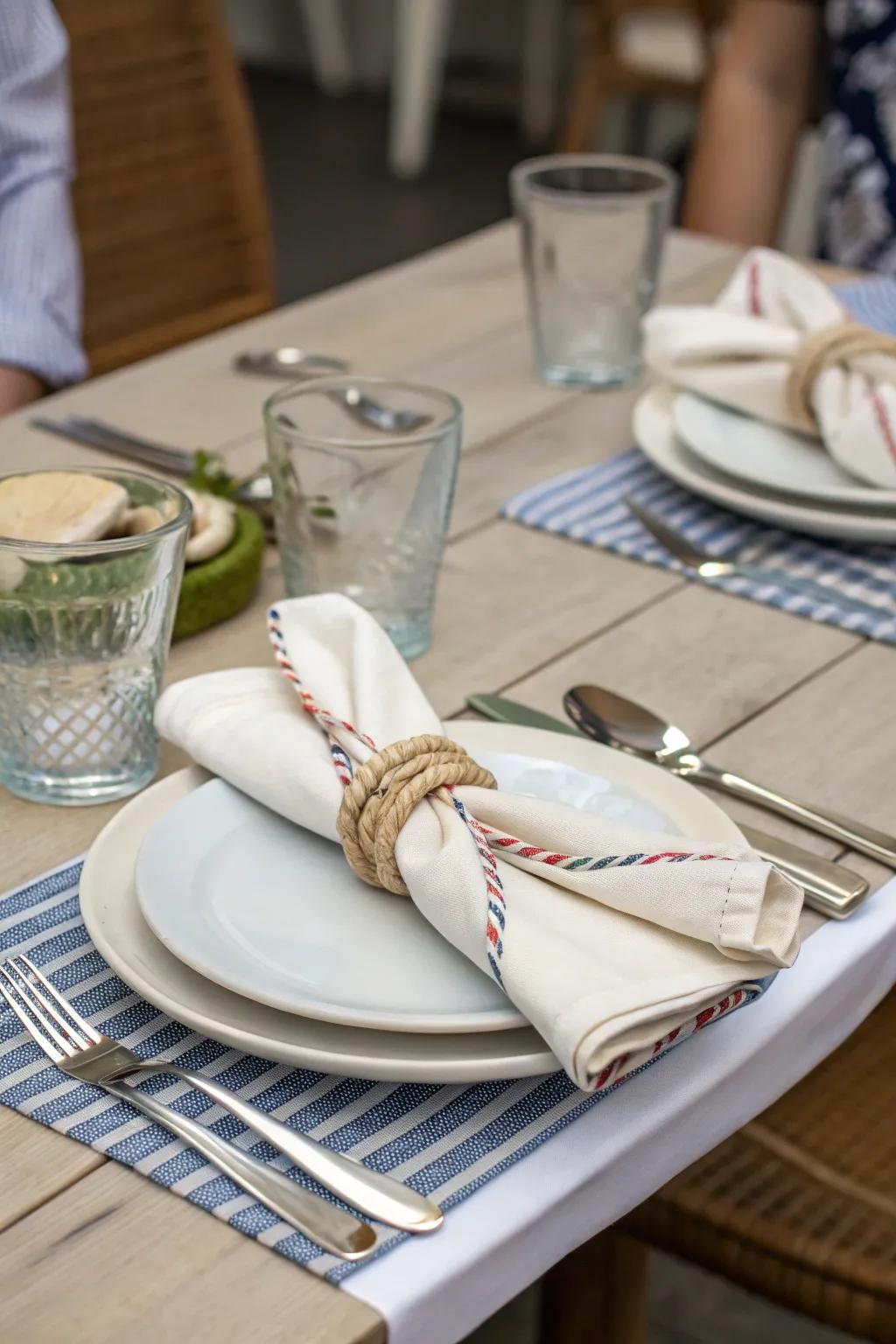 Simple knotted napkins for a relaxed vibe.