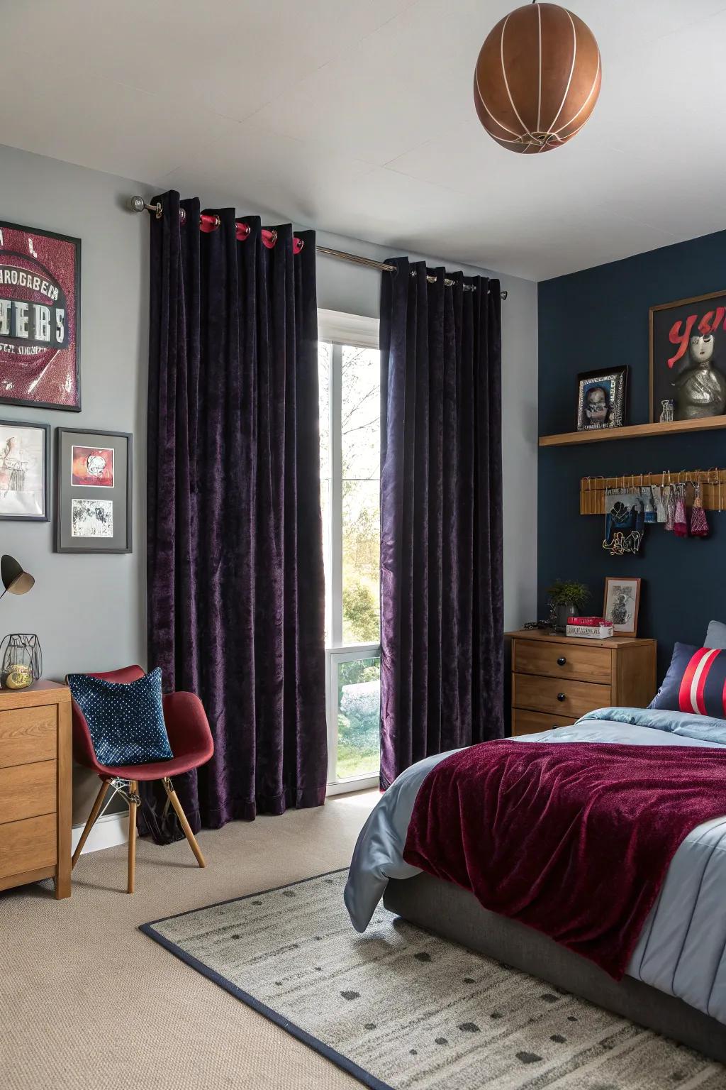 Velvet shades add a touch of luxury and warmth.