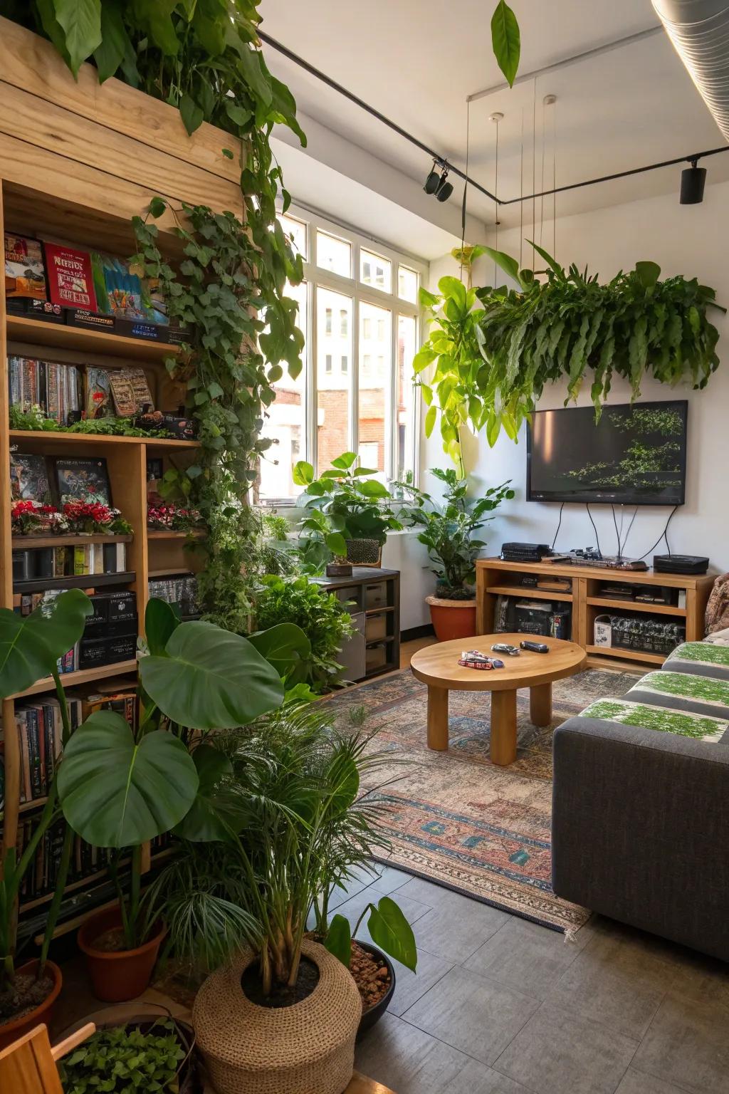 Plants add a refreshing and natural touch.