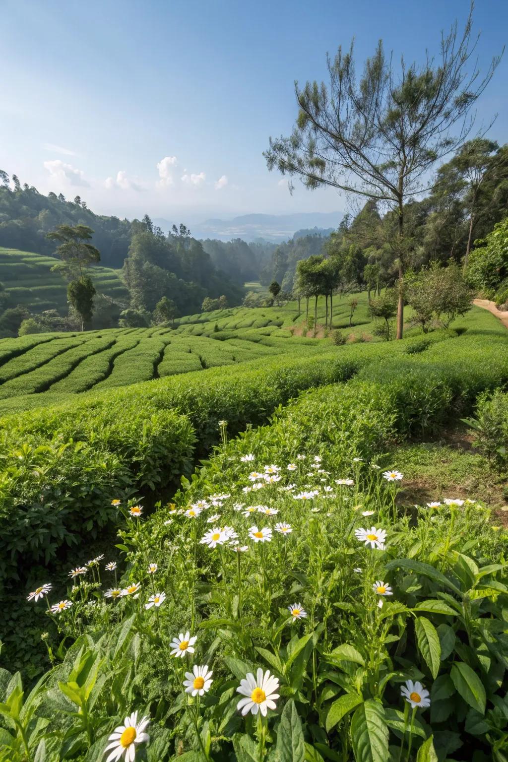A tranquil tea garden perfect for brewing fresh cups of comfort.