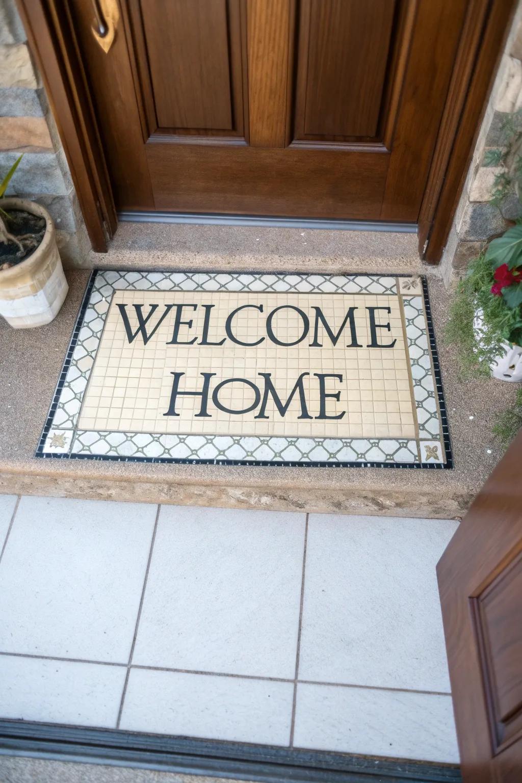 Inspire positivity with worded decorative mat designs.