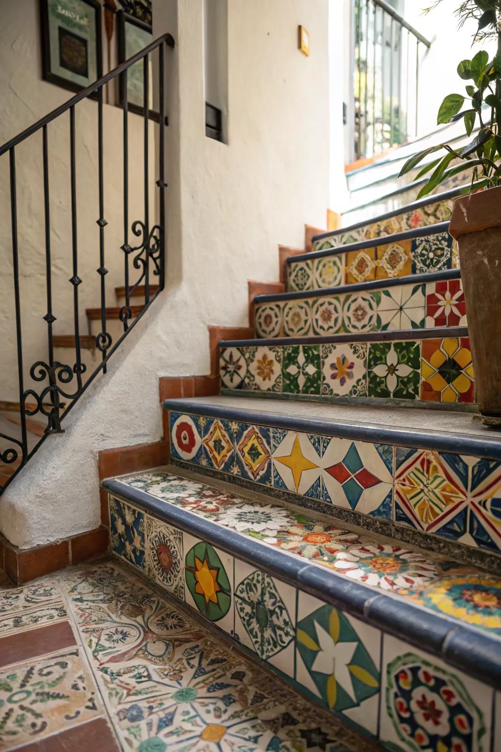 Patterned tiles add a touch of the Mediterranean.
