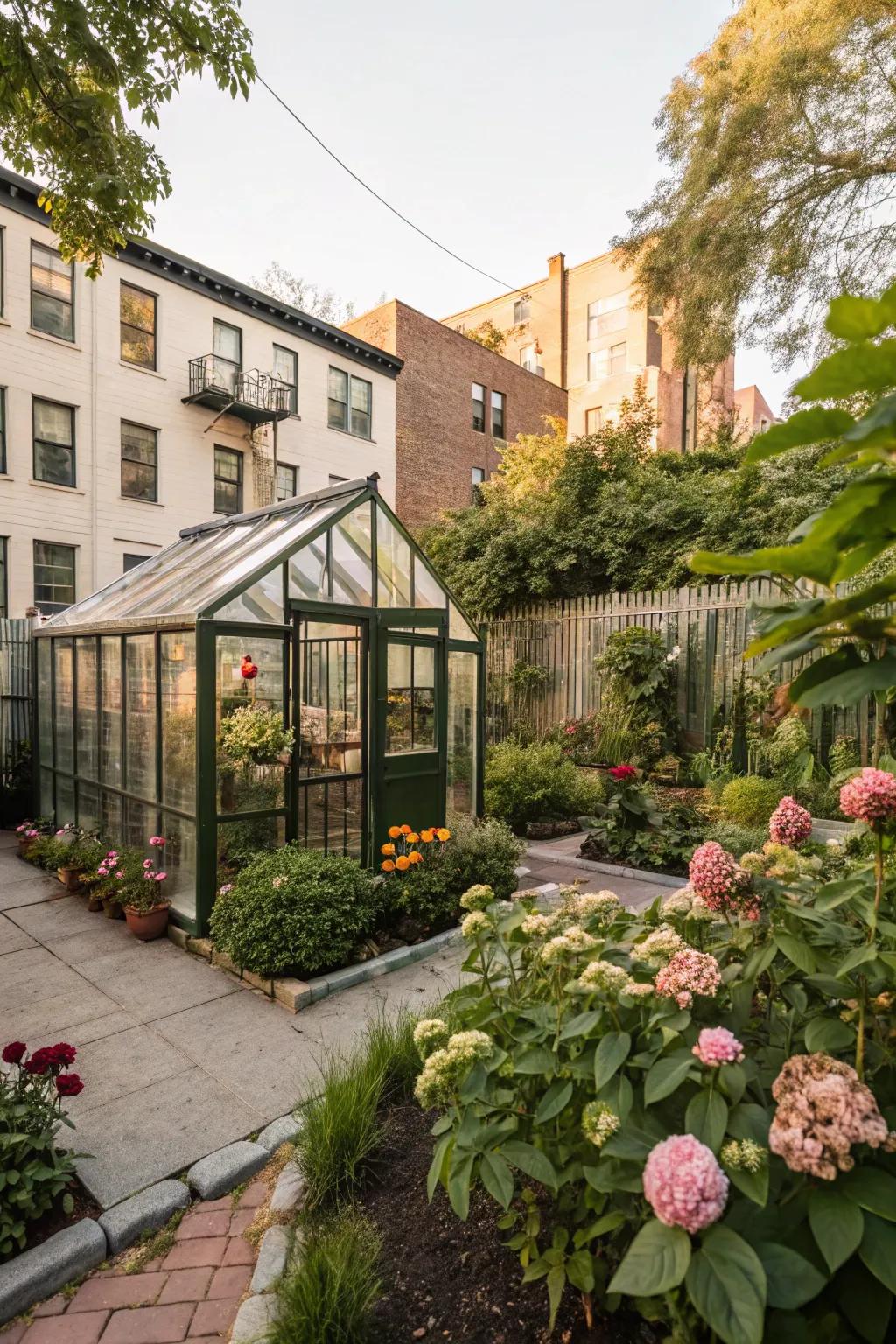 Cultivate plants year-round with a small greenhouse.