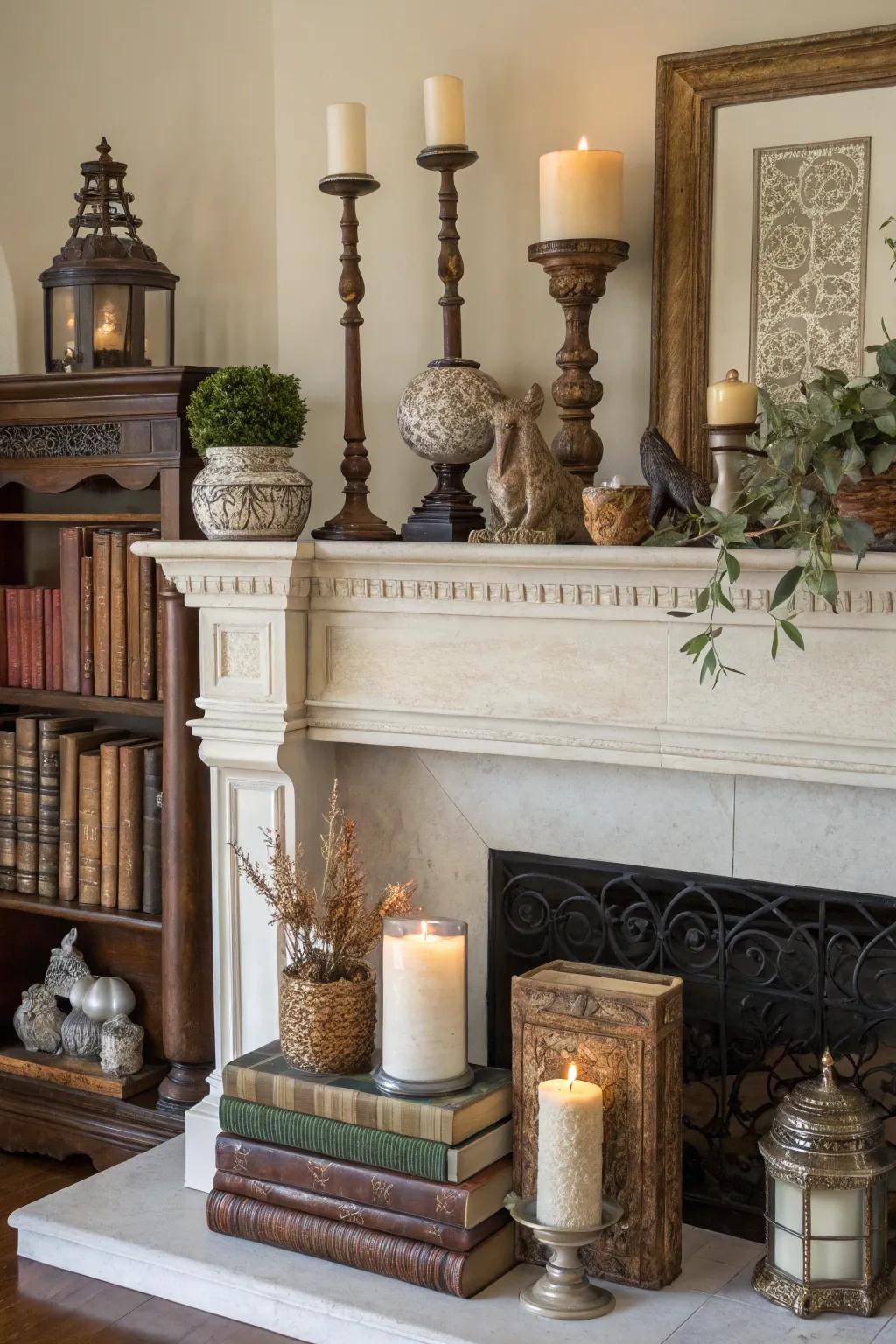 Layered textures and heights create visual interest.