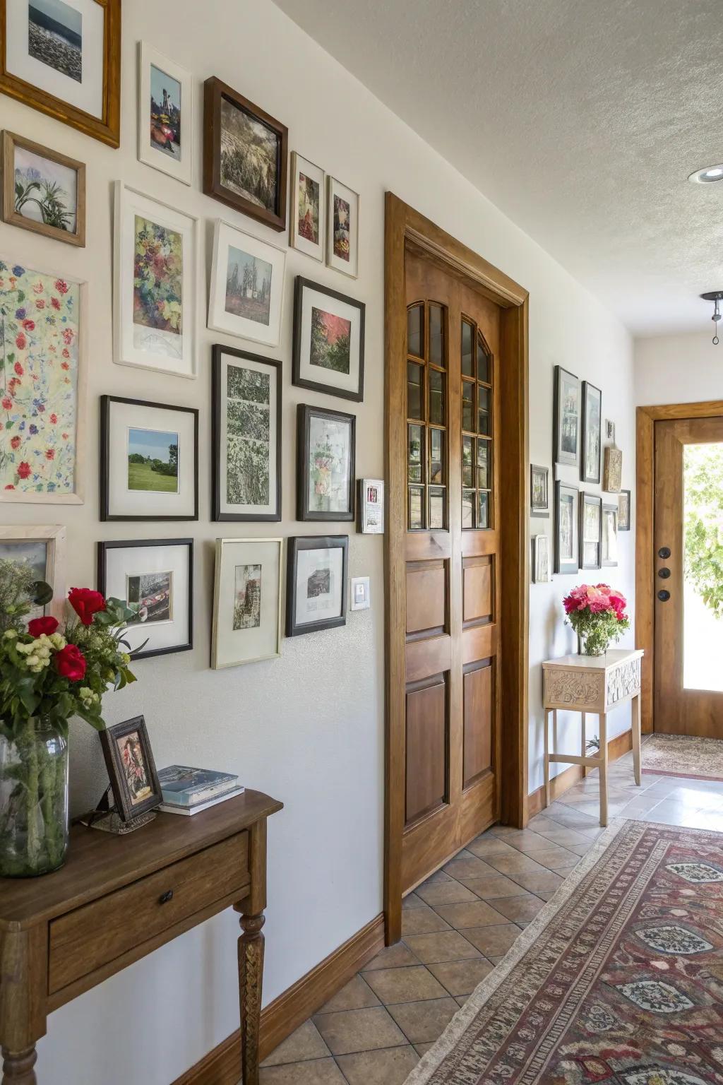 A display of images showcases your personal style and interests.