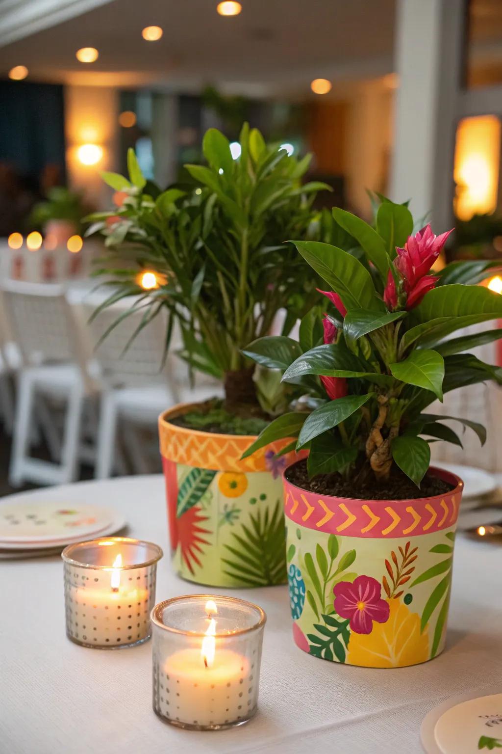 Tropical celebration presents add a thoughtful touch.