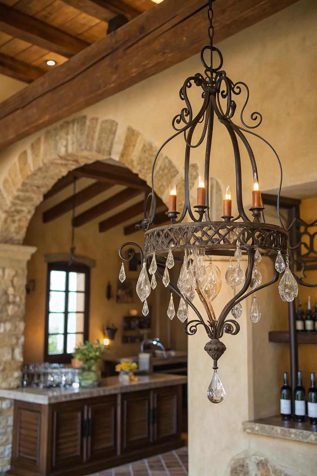 Iron and glass combinations offer classic elegance.