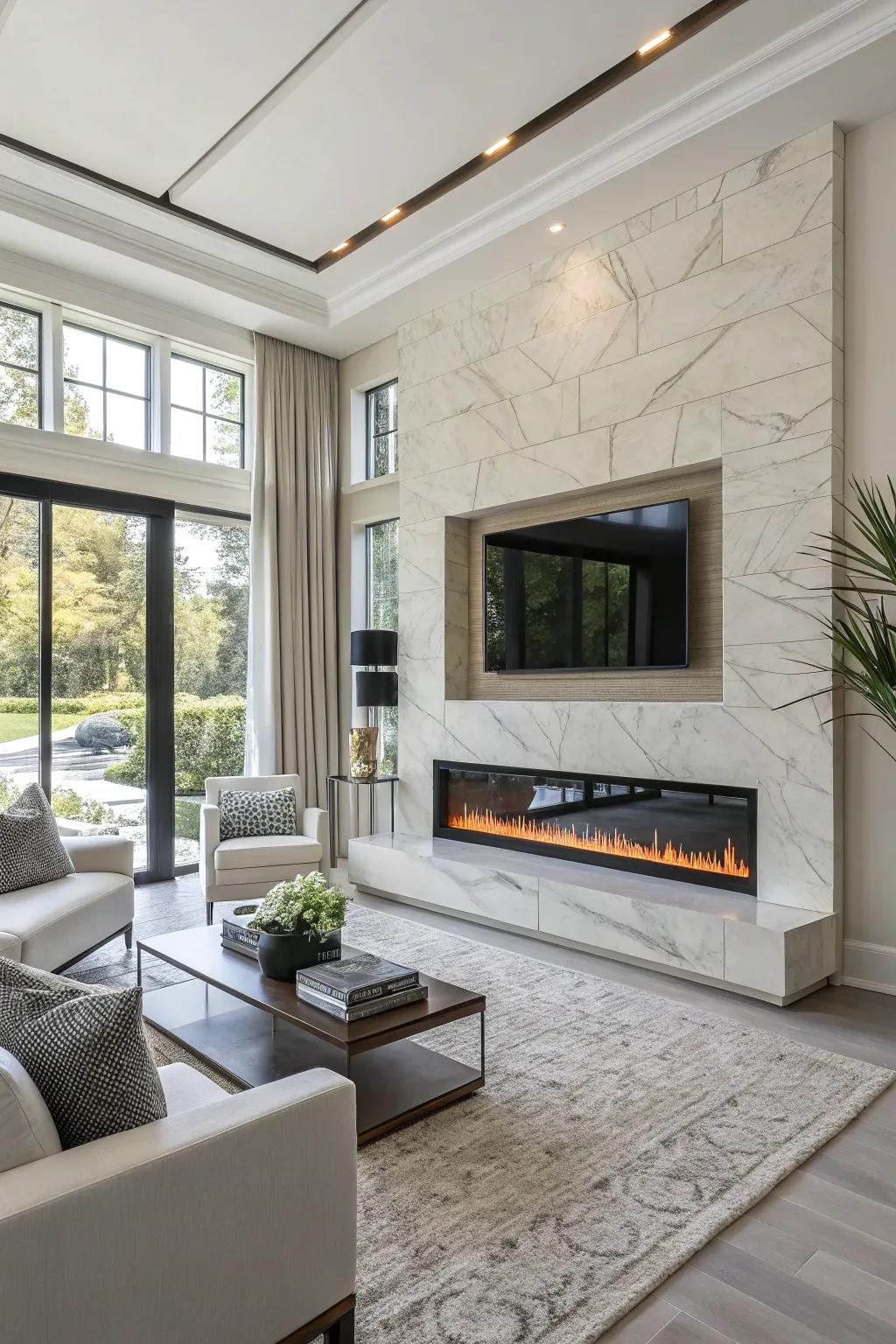 Modern fireplace walls offer sleek design solutions.