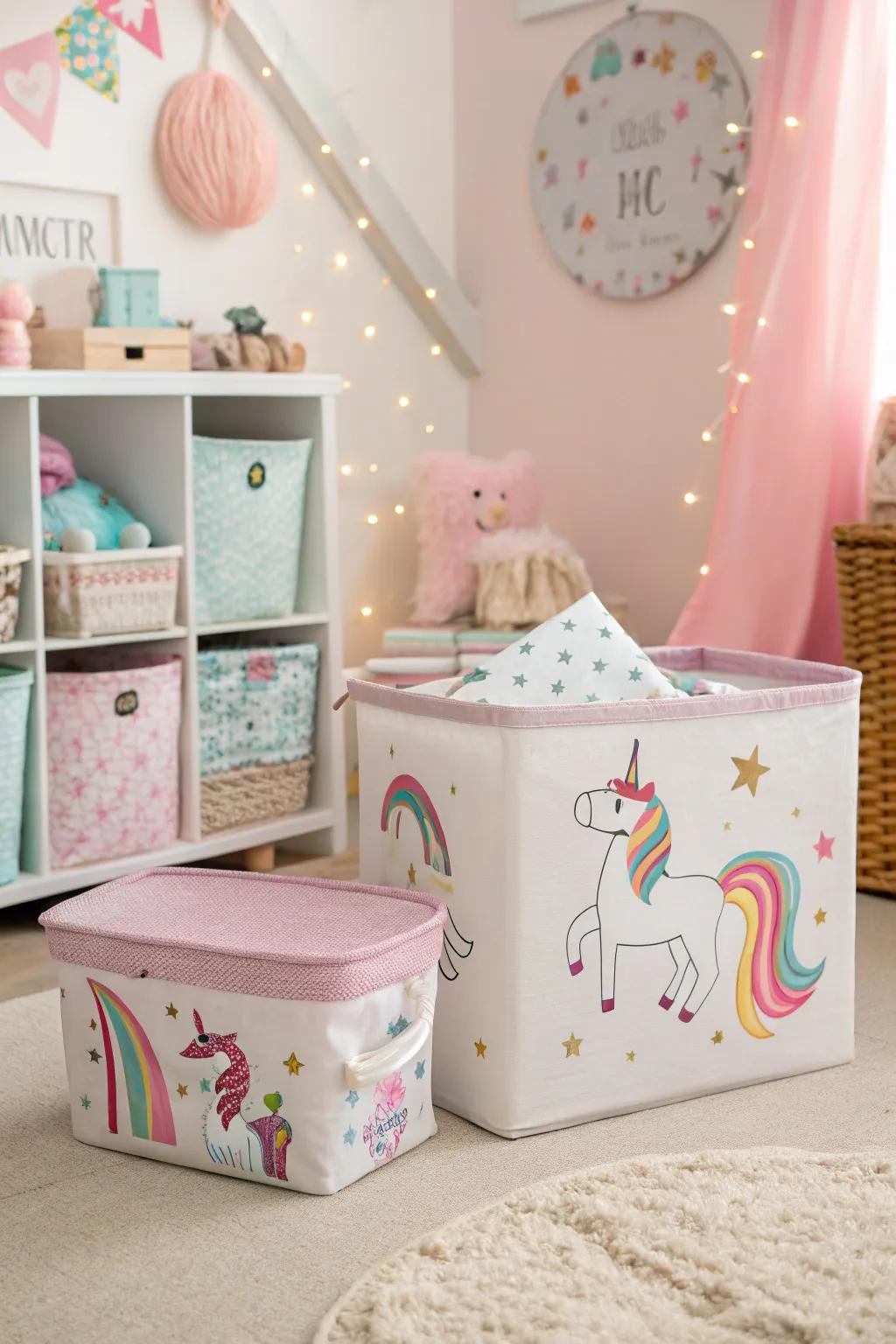Themed storage options keeping the magic organized.