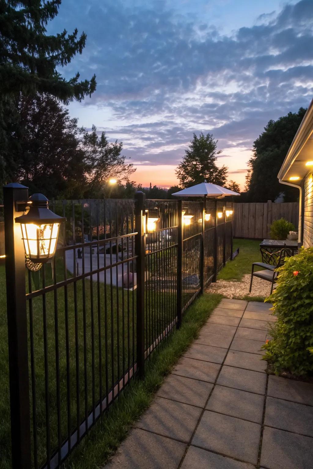 Sun power lights bring nighttime magic to your fence.