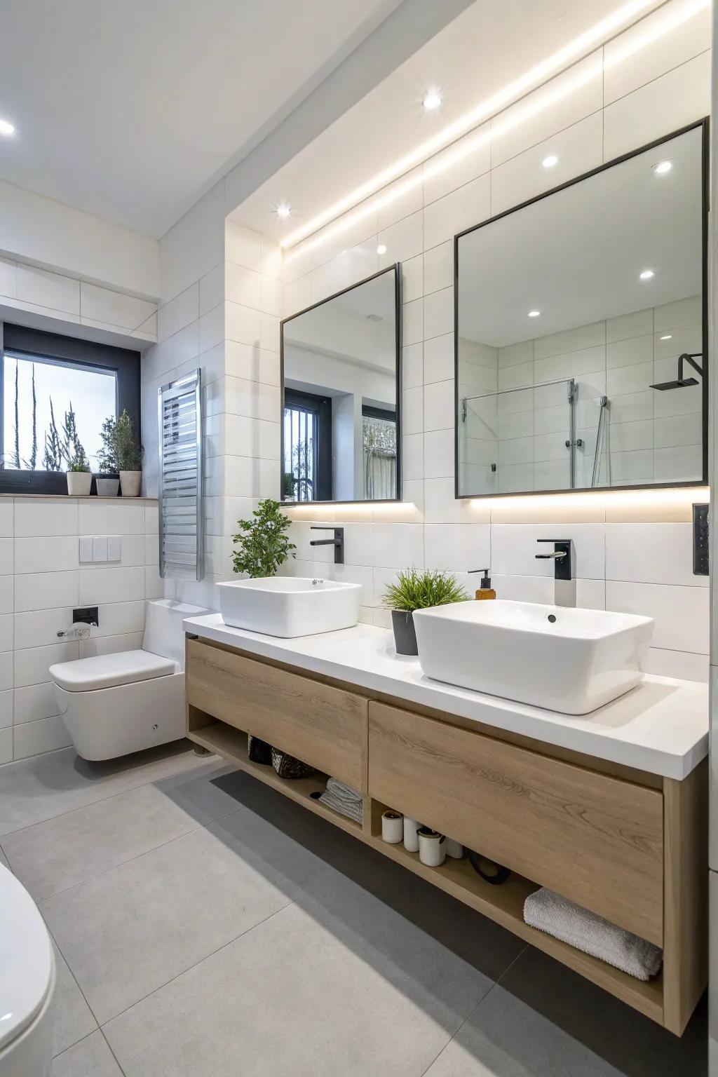 Hovering units make the space feel modern.