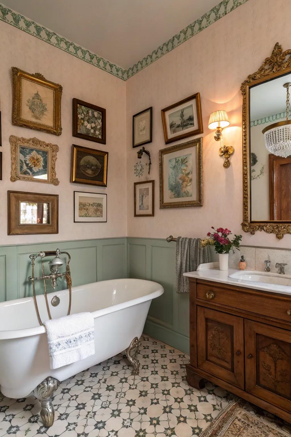 Framed craft adds historical intrigue and color.
